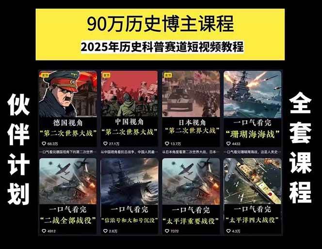 图片[2]-短视频历史赛道实战教程，手机电脑双端剪辑教程和账号运营指南与变现技巧-副业网