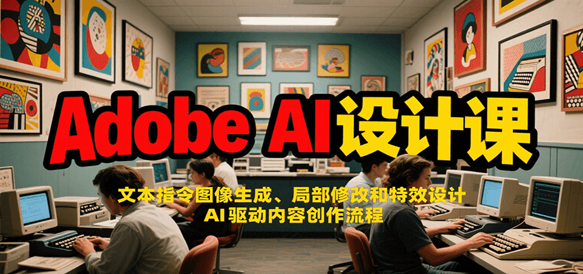 Adobe AI设计课：文本指令图像生成、局部修改和特效设计，AI驱动内容创作流程-副业网