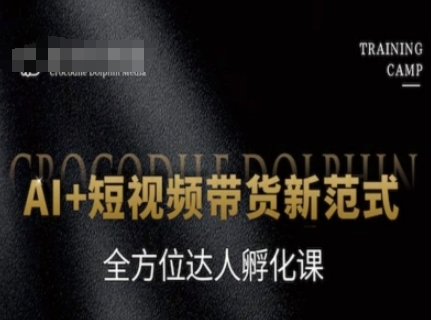 AI+短视频带货新范式，全方位达人孵化课-副业网