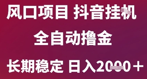 风口项目，六月最新玩法抖音无人挂G，全自动撸金，长期稳定 日入2k+【揭秘】-副业网