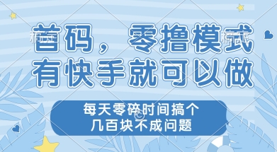 首码零撸项目，有快手就可以做，每天业务时间搞个几张不是问题【揭秘】-副业网