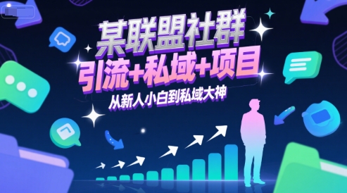 某联盟社群，引流+私域+项目，从新人小白到私域大神-副业网