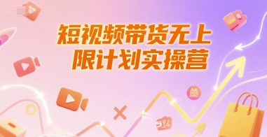 短视频带货无上限计划实操营，新人短视频带货工具流养号破播文案运营篇课程-副业网