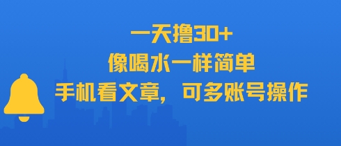 一天撸30+，像喝水一样简单，手机看文章，可多账号操作-副业网
