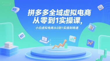 拼多多全域虚拟电商从零到1实操课，小白虚拟电商从0到1实操到精通-副业网