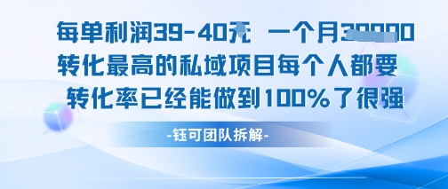 每单利润40一个月7k+转化最高的私域项目，每个人都要的产品转化率已经能做到100%-副业网
