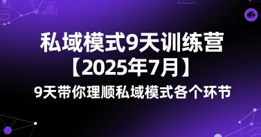 私域模式9天训练营【2025年7月】​9天带你理顺私域模式各个环节-副业网