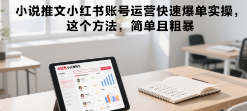 小说推文小红书账号运营快速爆单实操，这个方法，简单且粗暴-副业网