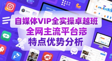 自媒体VIP全实操卓越班，全网主流平台特点优势分析-副业网
