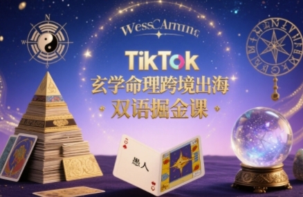 TikTok玄学命理跨境出海双语掘金课，手把手教你用命理知识精准直击海外用户痛点-副业网