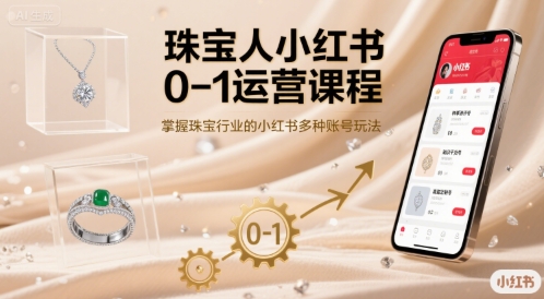 珠宝人小红书0-1运营课程，掌握珠宝行业的小红书多种账号玩法-副业网
