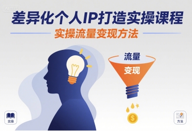 差异化个人IP打造实操课程，实操流量变现方法-副业网