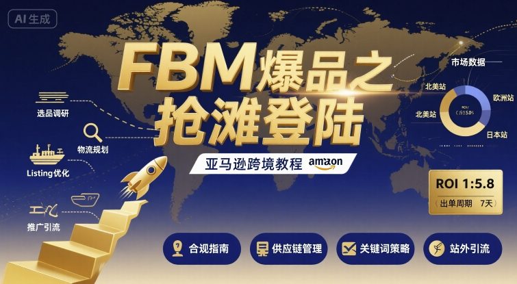 FBM爆品之抢滩登陆-亚马逊跨境教程-副业网