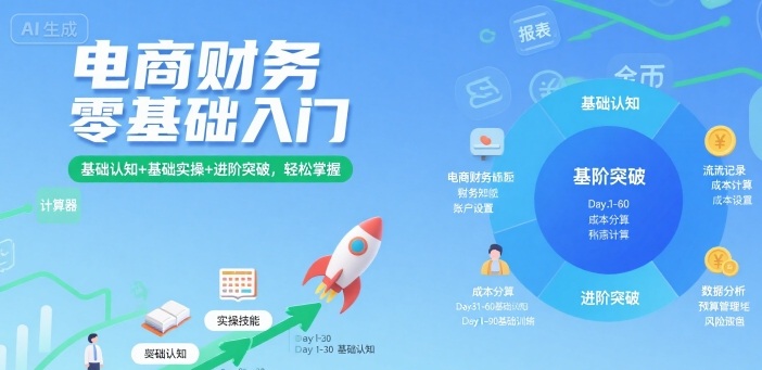 电商财务零基础入门，基础认知+基础实操+进阶突破，轻松掌握-副业网