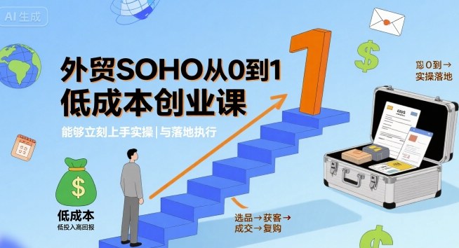 外贸SOHO从0到1低成本创业课，能够立刻上手实操与落地执行-副业网