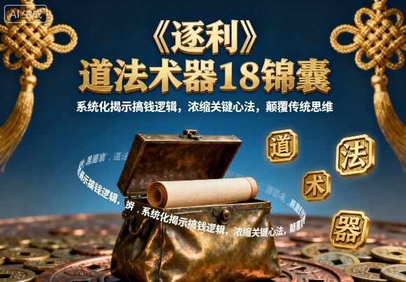 《逐利》道法术器18锦囊，系统化揭示搞钱逻辑，浓缩关键心法，颠覆传统思维-副业网
