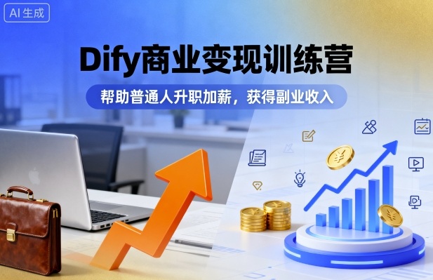 Dify商业变现训练营，帮助普通人升职加薪，获得副业收入-副业网