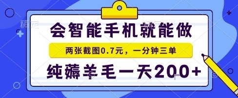 手机项目，二十秒一单，纯薅羊毛一天2张+做就有【揭秘】-副业网