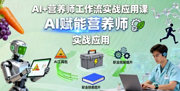 AI+营养师工作流实战应用课，AI赋能营养师-副业网