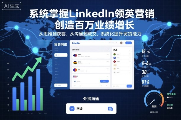 系统掌握LinkedIn领英营销，创造百万业绩增长，从思维到获客，从沟通到成交，系统化提升外贸能力-副业网