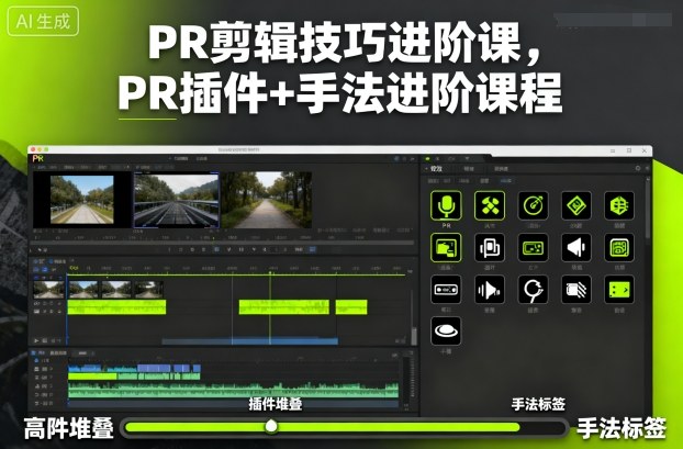 PR剪辑技巧进阶课，PR插件+手法进阶课程-副业网