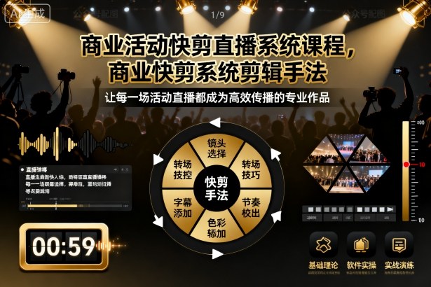 商业活动快剪直播系统课程，商业快剪系统剪辑手法-副业网