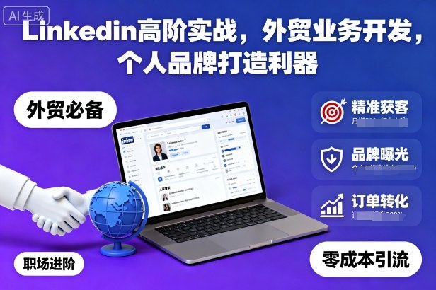 Linkedin高阶实战，外贸业务开发，个人品牌打造利器-副业网