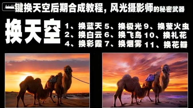 一键换天空后期合成教程，风光摄影师的秘密武器-副业网