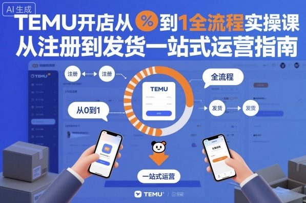 TEMU开店从0到1全流程实操课，从注册到发货一站式运营指南-副业网