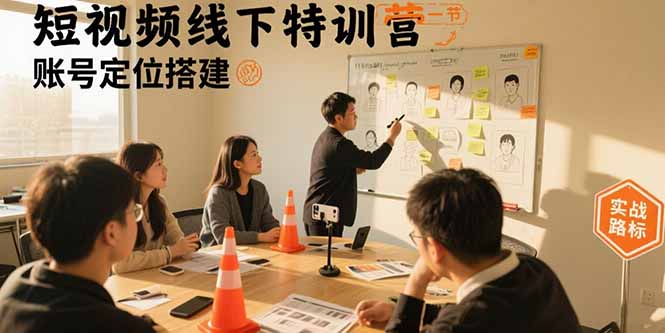 短视频线下特训营：账号定位搭建/口播号拍摄剪辑/直播间流量入口/变现实战-副业网