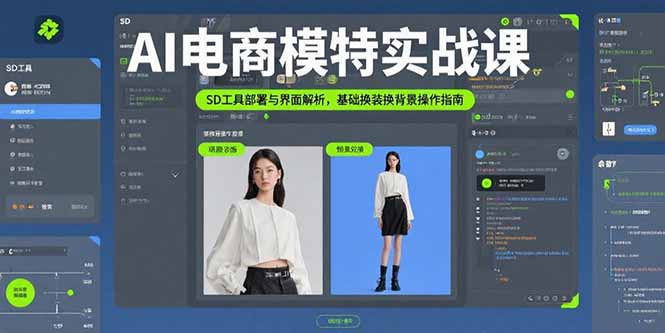 AI电商模特实战课，SD工具部署与界面解析，基础换装换背景操作指南-副业网