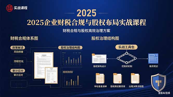 2025企业财税合规与股权布局的实战课程：财税合规与股权高效治理方案-副业网