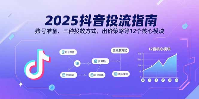 2025抖音投流指南，账号准备、三种投放方式、出价策略等12个核心模块-副业网
