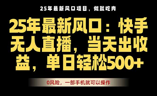 25年最新无人直播玩法，当天秒出单，一部手机就可操作-副业网