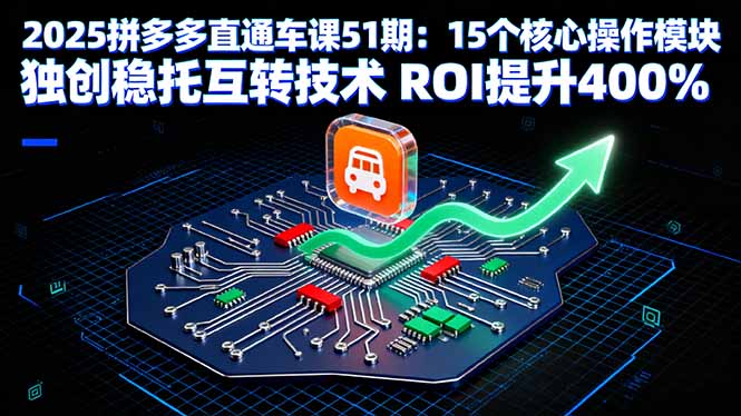 2025拼多多直通车课51期：15个核心操作模块 独创稳托互转技术 ROI提升400%-副业网