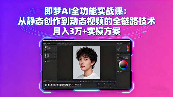 即梦AI全功能实战课：从静态创作到动态视频的全链路技术 月入3万+实操方案-副业网