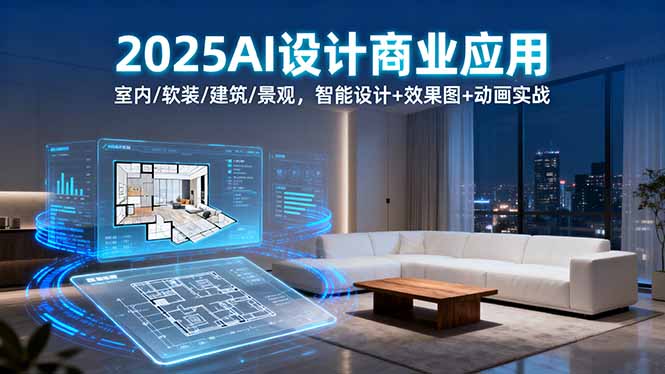 2025AI设计商业应用：室内/软装/建筑/景观，智能设计+效果图+动画实战-副业网