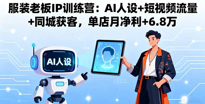 服装老板IP训练营：AI人设+短视频流量+同城获客，单店月净利+6.8万-副业网
