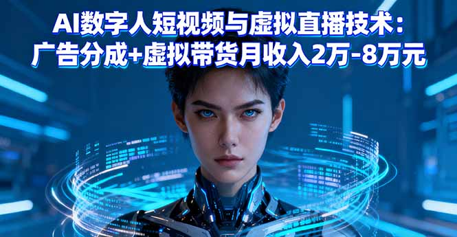 AI数字人短视频与虚拟直播技术：广告分成+虚拟带货月收入2万-8万元-副业网