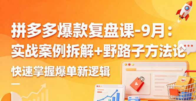 拼多多爆款复盘课-9月：实战案例拆解+野路子方法论，快速掌握爆单新逻辑-副业网