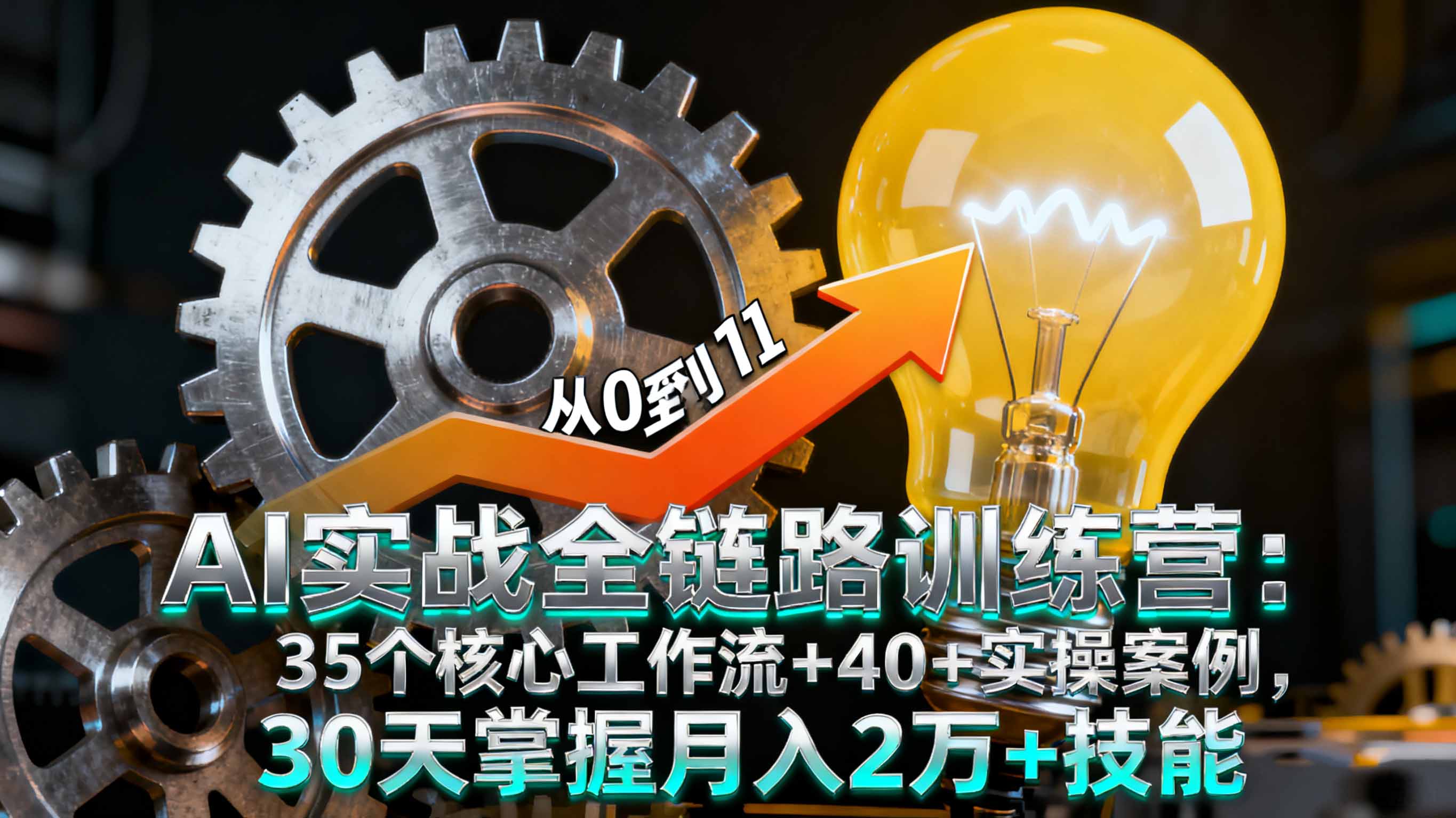 AI实战全链路训练营：35个核心工作流+40+实操案例，30天掌握月入2万+技能-副业网