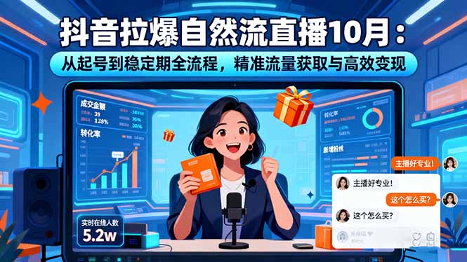 抖音拉爆自然流直播10月：从起号到稳定期全流程，精准流量获取与高效变现-副业网