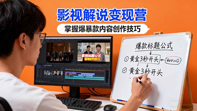 影视解说变现营：通过30+实战案例爆款内容创作技巧，掌握影视解说盈利密码-副业网