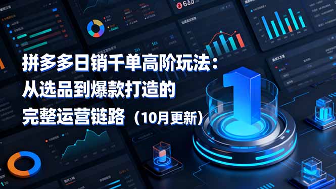 拼多多日销千单高阶玩法：从选品到爆款打造的完整运营链路(10月更新-副业网