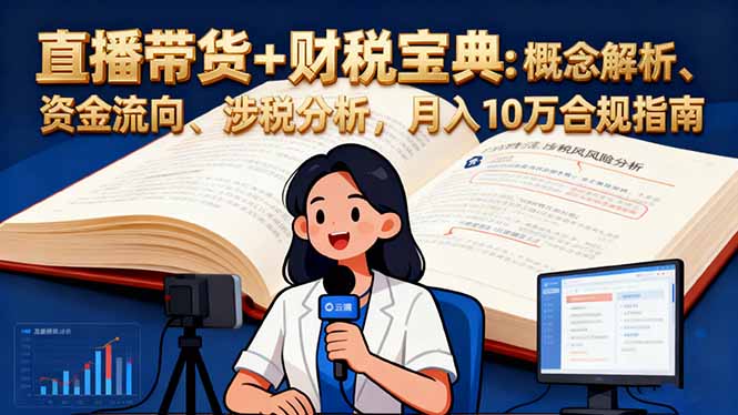 直播带货+财税宝典：概念解析、资金流向、涉税分析，月入10万合规指南-副业网