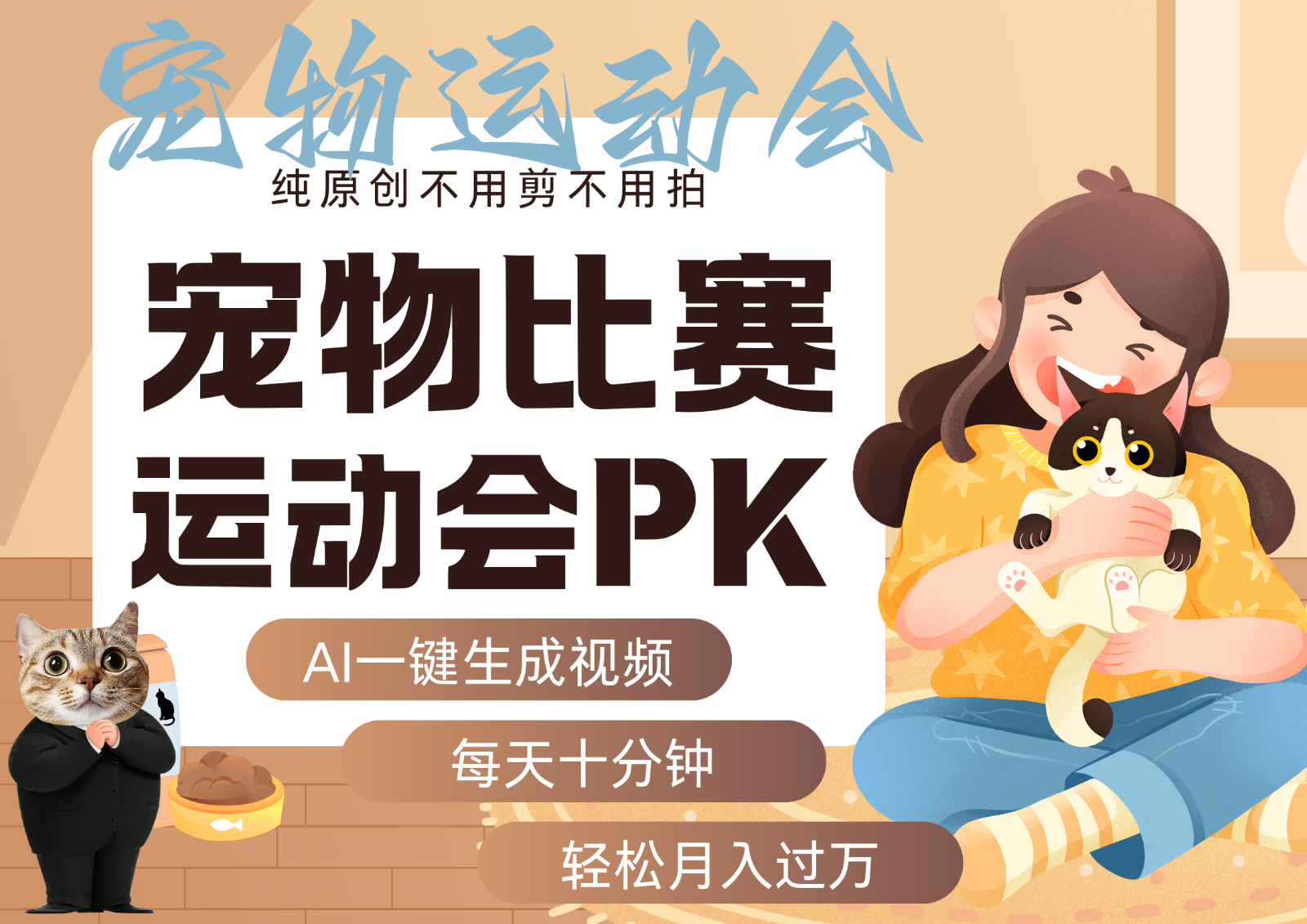 AI萌宠运动员跳水 射击 篮球 足球比赛 每天十分钟 附详细提示词文案库 代替做…-副业网