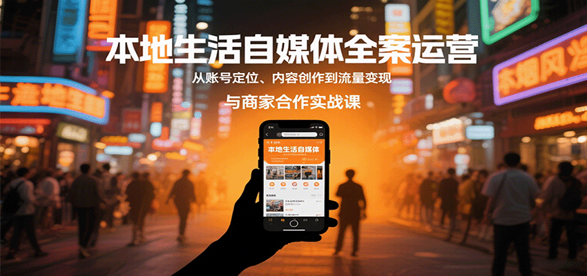 本地生活自媒体全案运营，从账号定位、内容创作到流量变现与商家合作实战课-副业网