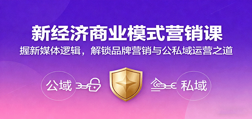 新经济商业模式营销课，握新媒体逻辑，解锁品牌营销与公私域运营之道-副业网