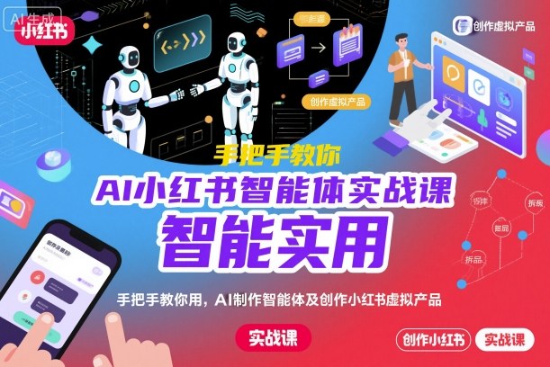AI小红书智能体实战课，手把手教你用AI制作智能体及创作小红书虚拟产品，提效+内容商业化(更新)-副业网