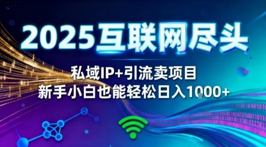 2025网创尽头王炸项目！私域IP+精准引流，新手小白在家躺賺日入1k，零经验也能上手【揭秘】-副业网